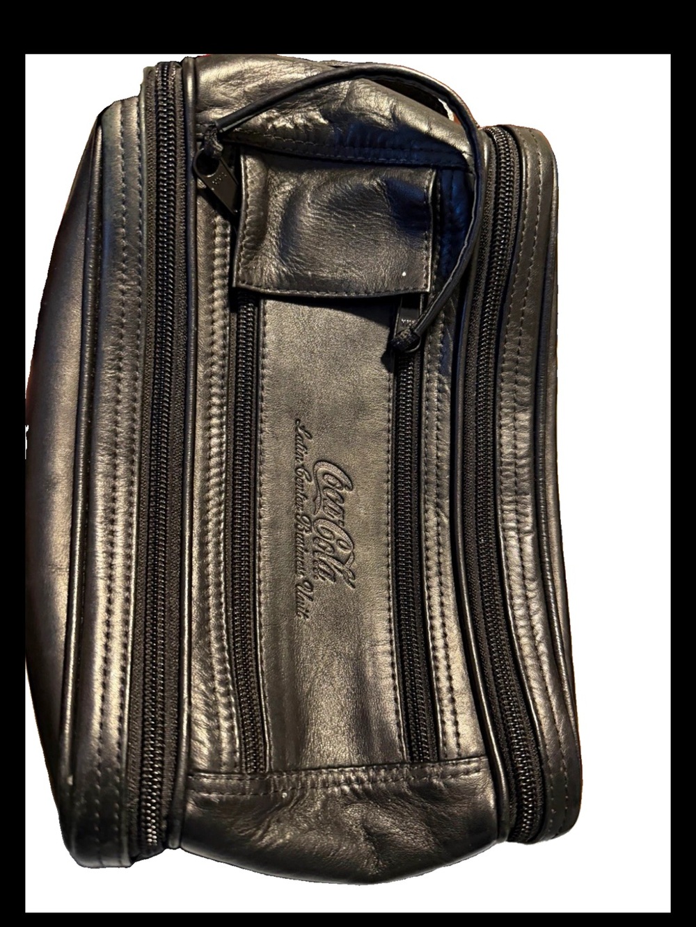 Coca Cola Black Leather Toiletry Pouch